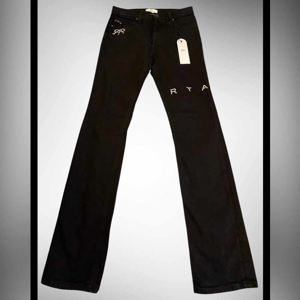 MEN’s RARE RTA Brand Graffiti slim black logo Jeans NWT size 28W x 32L $395 - Picture 4 of 11